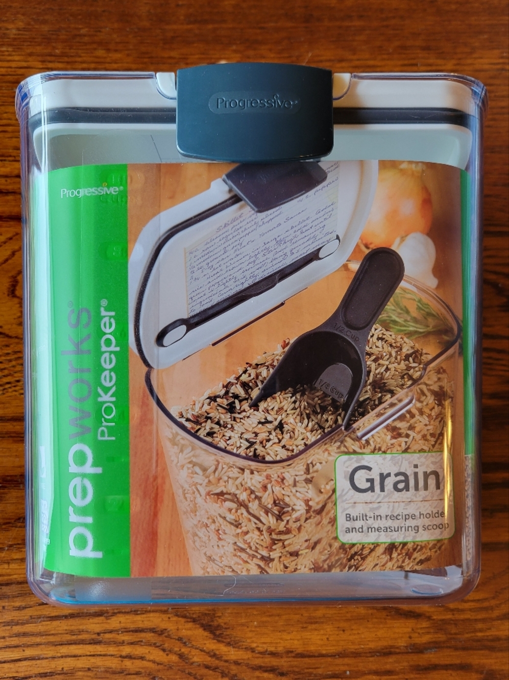 ProKeeper Grain Storage Container, Clear with White Lid, 10 Cup